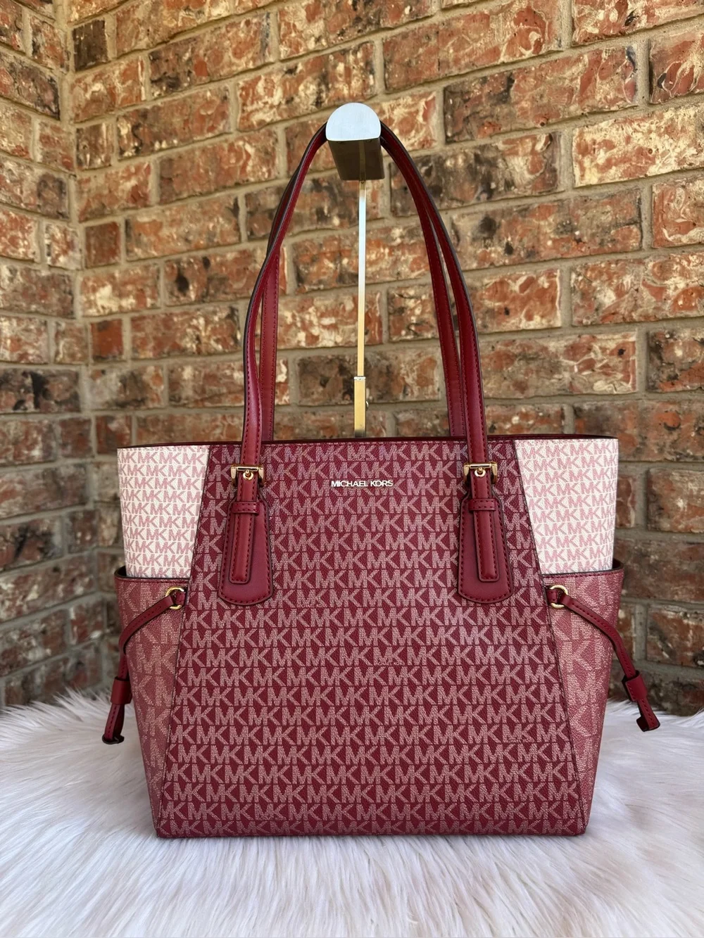 Michael Kors Two-Tone Red Signature Tote